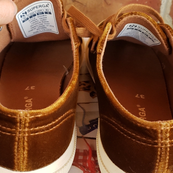 Superga Camel/Brown Velvet Willow Sneakers Sz 6.5 - Picture 5 of 7